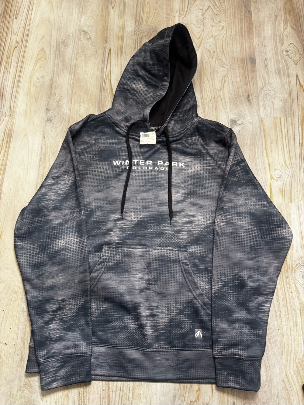 Winter Park Colorado Men's Black Heather Hooded Pullover